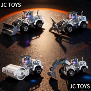 גיבורי הבנייה הקטנים: סט כלי רכב הנדסיים בשלט רחוק!