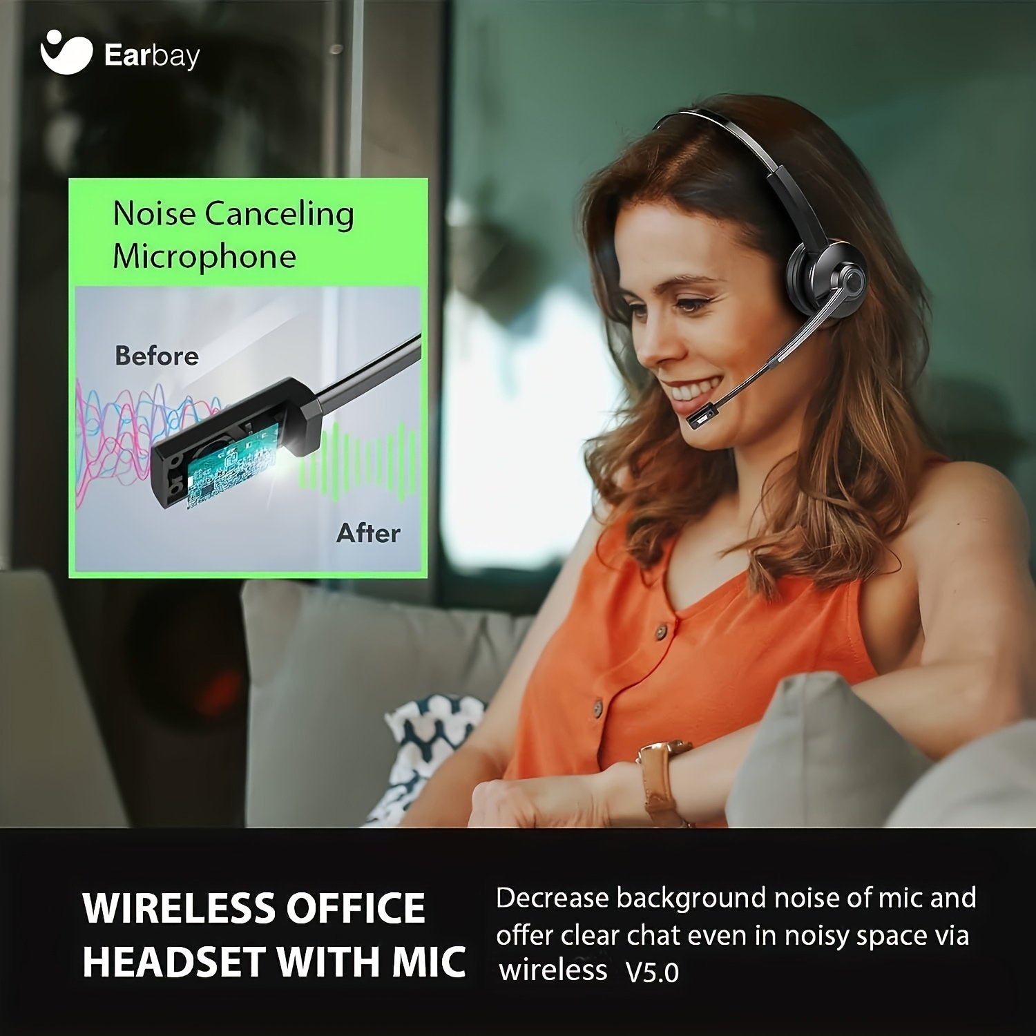 דיבורית Earbay אלחוטית: מקצועיות ללא גבולות, בהירות מעולה ונוחות ללא תחרות! – תמונה 8