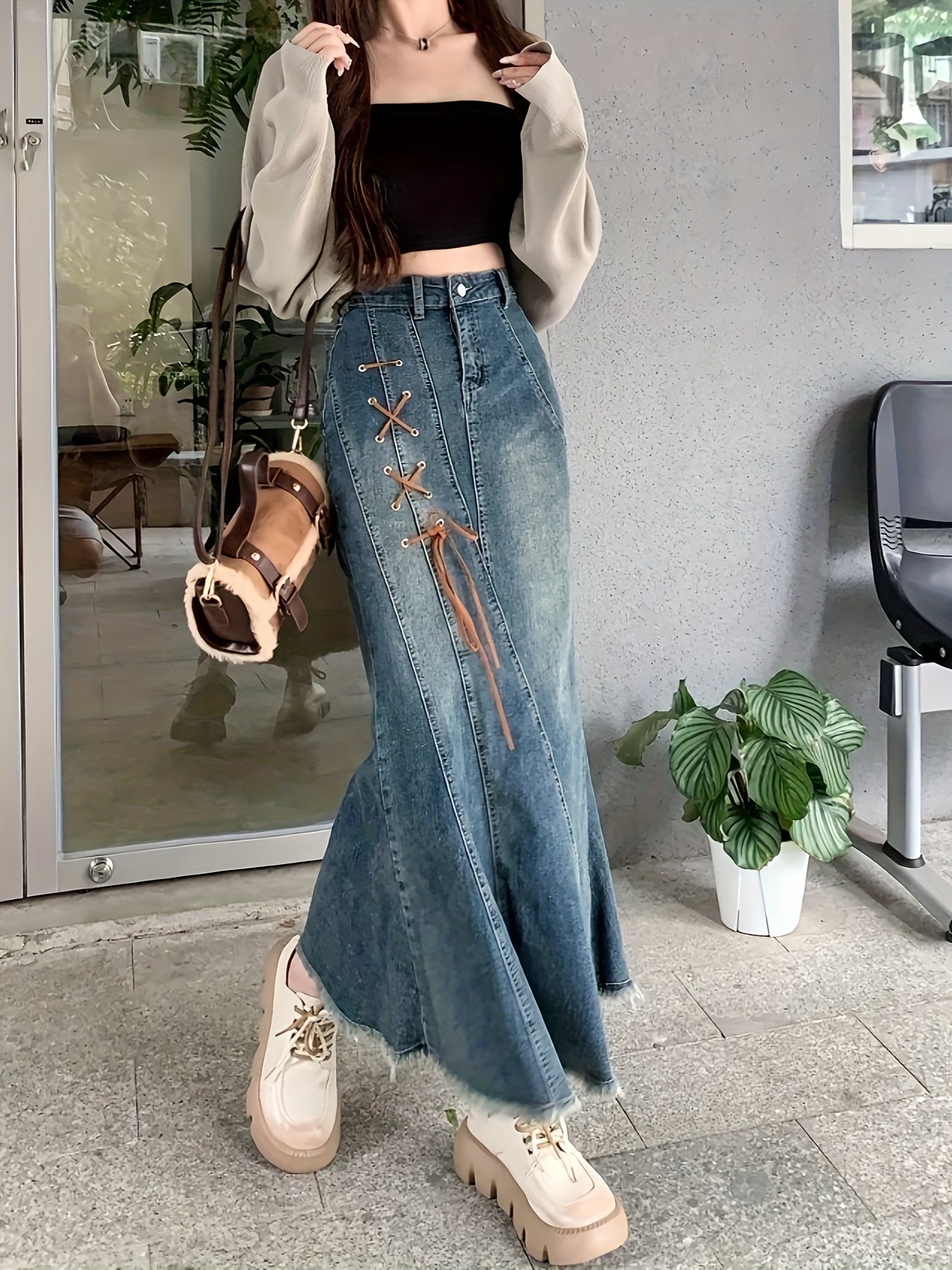 חצאית ג'ינס בת הים: גזרה שובה לב ונוחות ללא תחרות! – תמונה 4