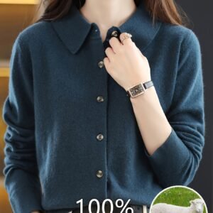 جاذبية الشتاء الدافئة: كارديغان الصوف الأنيق بقصة البولو