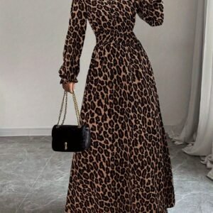 فستان النمر الماكسي: أناقة آسرة لكل الفصول!