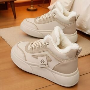 אופנת חורף חמה ועכשווית: נעל פלטפורמה ספורטיבית גבוהה לנשים