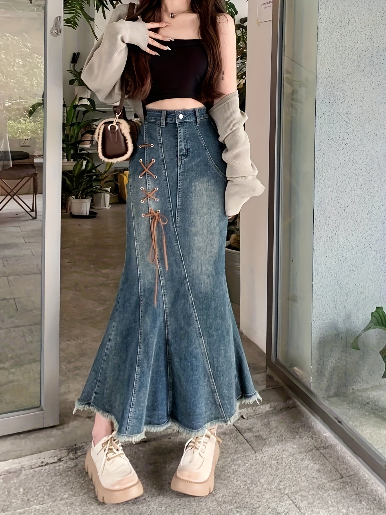 חצאית ג'ינס בת הים: גזרה שובה לב ונוחות ללא תחרות! – תמונה 2