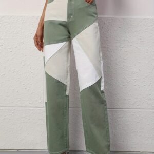 Bold Elegance Jeans: Straight Fit, Intertwined Hues, and Unrivaled Uniqueness!