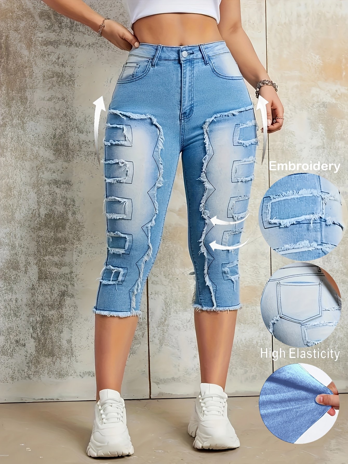 תזרחי בנוחות ובסטייל: שורט ג'ינס מרוקם ונמתח – תמונה 3