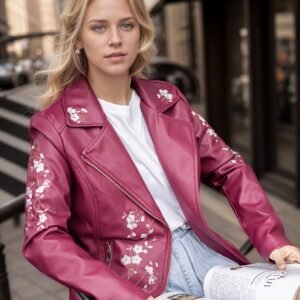 ז'קט הבייקר הנשי הרקום: מגע אלגנטי ייחודי למראותייך הזוהרים