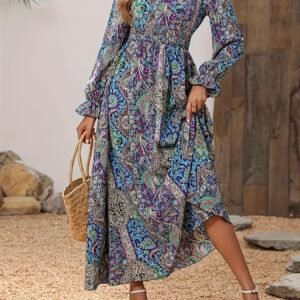 فستان البيزلي الماكسي: أناقة مريحة لكل إجازة!