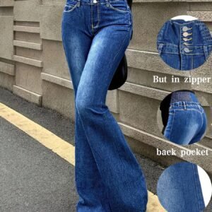 تألقي بأسلوب عصري: جينز الخصر العالي بقصة الفلير المذهلة!