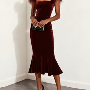 Burgundy Red Velvet Dress: Absolute Elegance Unleashed