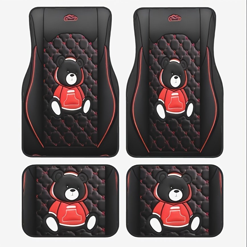 Drive with a Smile! Luxury Panda Car Floor Mat Set - Image 3