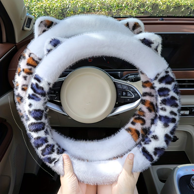 Winter Leopard Steering Wheel Cover: Warmth, Style, and Fun for Your Car! - Image 14
