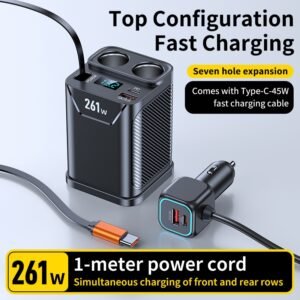 תחנת הכוח האינטגרלית לרכב שלך: מטען 7 ב-1 סופר-מהיר ומאורגן!