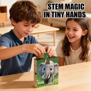 مكعبات الألغاز المغناطيسية: عالم من المرح والتعلم مع الحيوانات الرائعة!