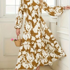 تألقي بعبق الربيع: فستان فضفاض بتصميم الأزهار الأنيق