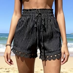 شورت الدانتيل الأنيق: راحة عصرية بلمسة فنية!