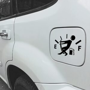 Humorous Fuel Gauge Sticker: A Playful Message for Every Ride!
