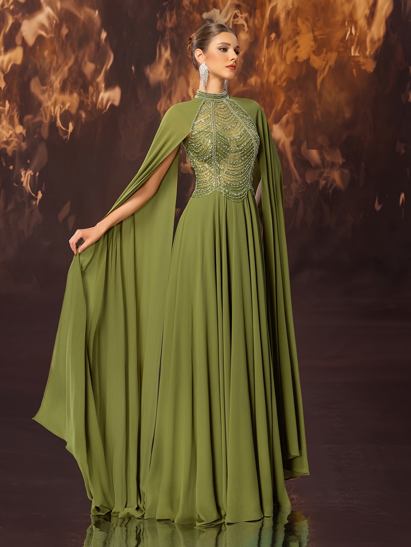 זוהרי בקסם האלגנטיות: שמלת ערב שיפון יוקרתית – תמונה 3