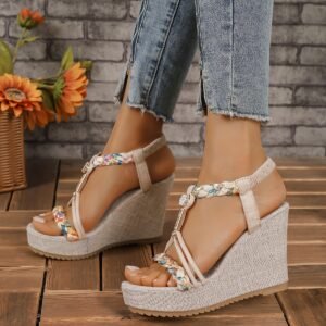 Your Summer Blooms with Elegance: Captivating Floral Wedge Sandals