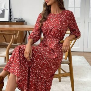 فستان الزهور الأنيق: تألقي بإطلالة مريحة وجذابة