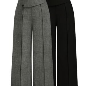 طقم الأناقة العصرية: راحة الخصر العالي وسحر الساق الواسعة