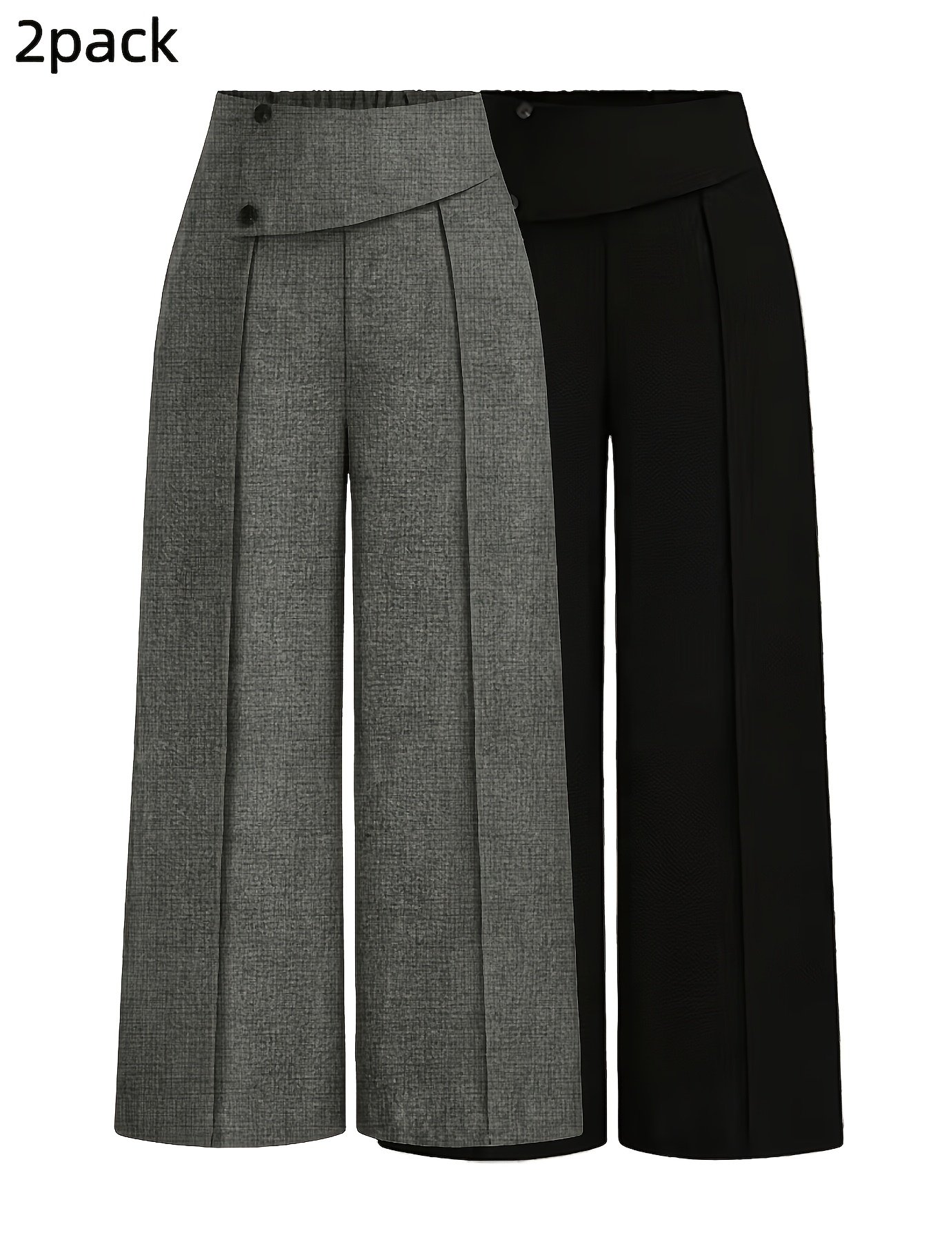 طقم الأناقة العصرية: راحة الخصر العالي وسحر الساق الواسعة