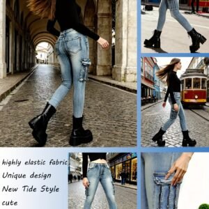 جينز سكيني بايكر: أناقة، مرونة، وجاذبية لا تقاوم!