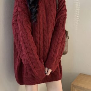 بلوفر الشتاء المجدول: دفء، أناقة، وراحة لا تضاهى!