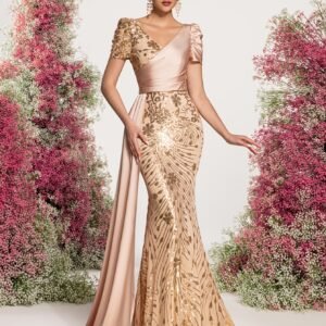 تألقي بسحر الأضواء: فستان السهرة الفاخر بقصة حورية البحر