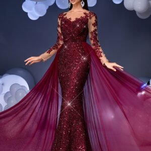 אלגנטיות אדומה מנצנצת: שמלת ערב קסומה לכל אירוע