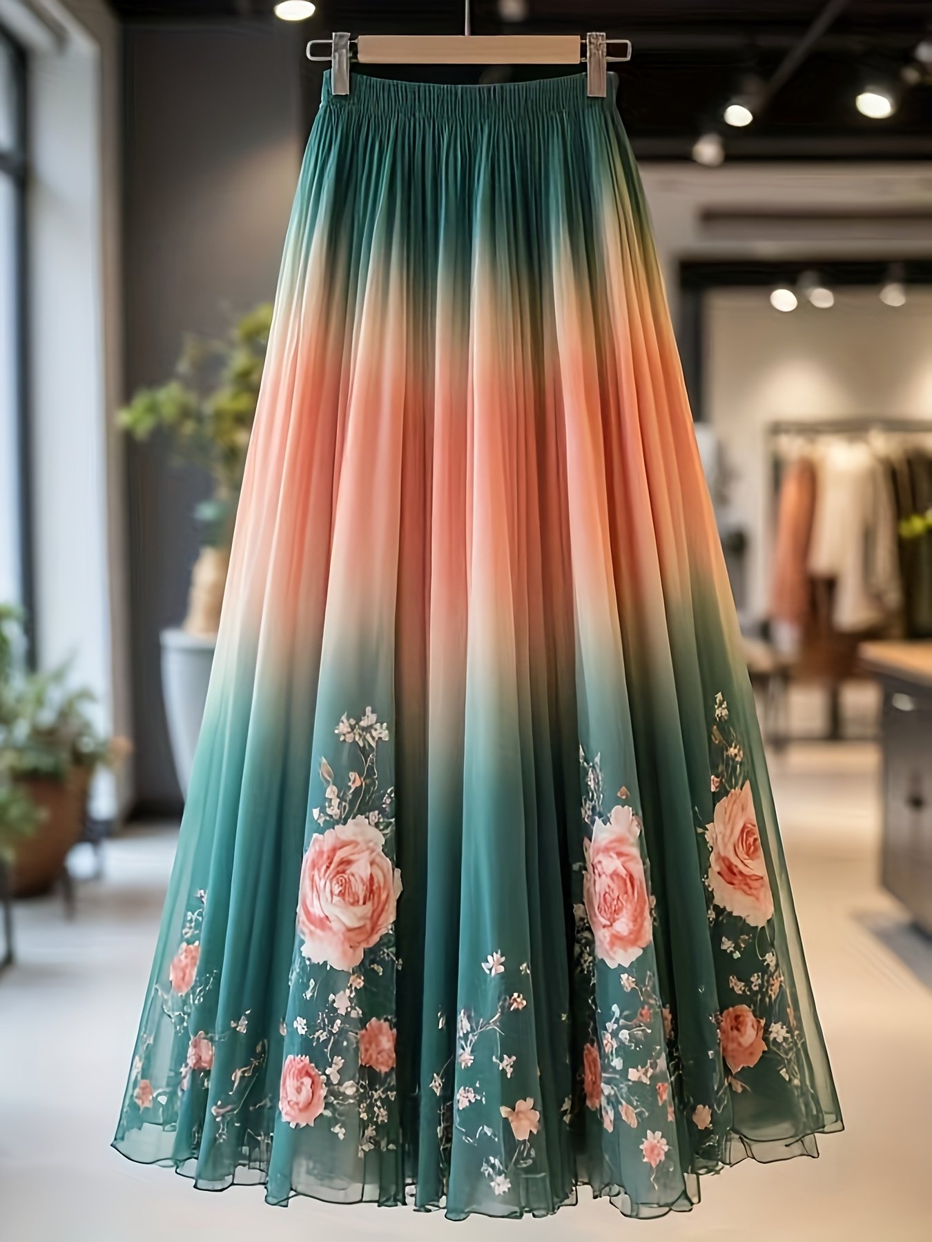 חצאית שיפון ורדים: סיפור של אלגנטיות עדינה ופאר ייחודי. – תמונה 3