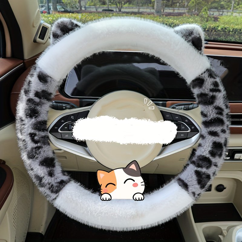 Winter Leopard Steering Wheel Cover: Warmth, Style, and Fun for Your Car! - Image 6