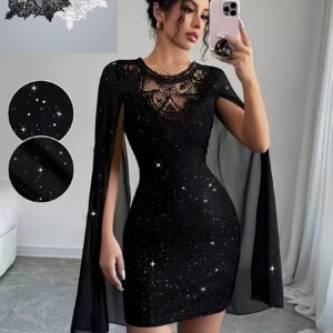 שמלת פאייטים עם קפלים: אלגנטיות שובת עין