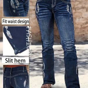 تألقي بستايل فريد: جينز الفلير المطرز من EPIC SHINE!