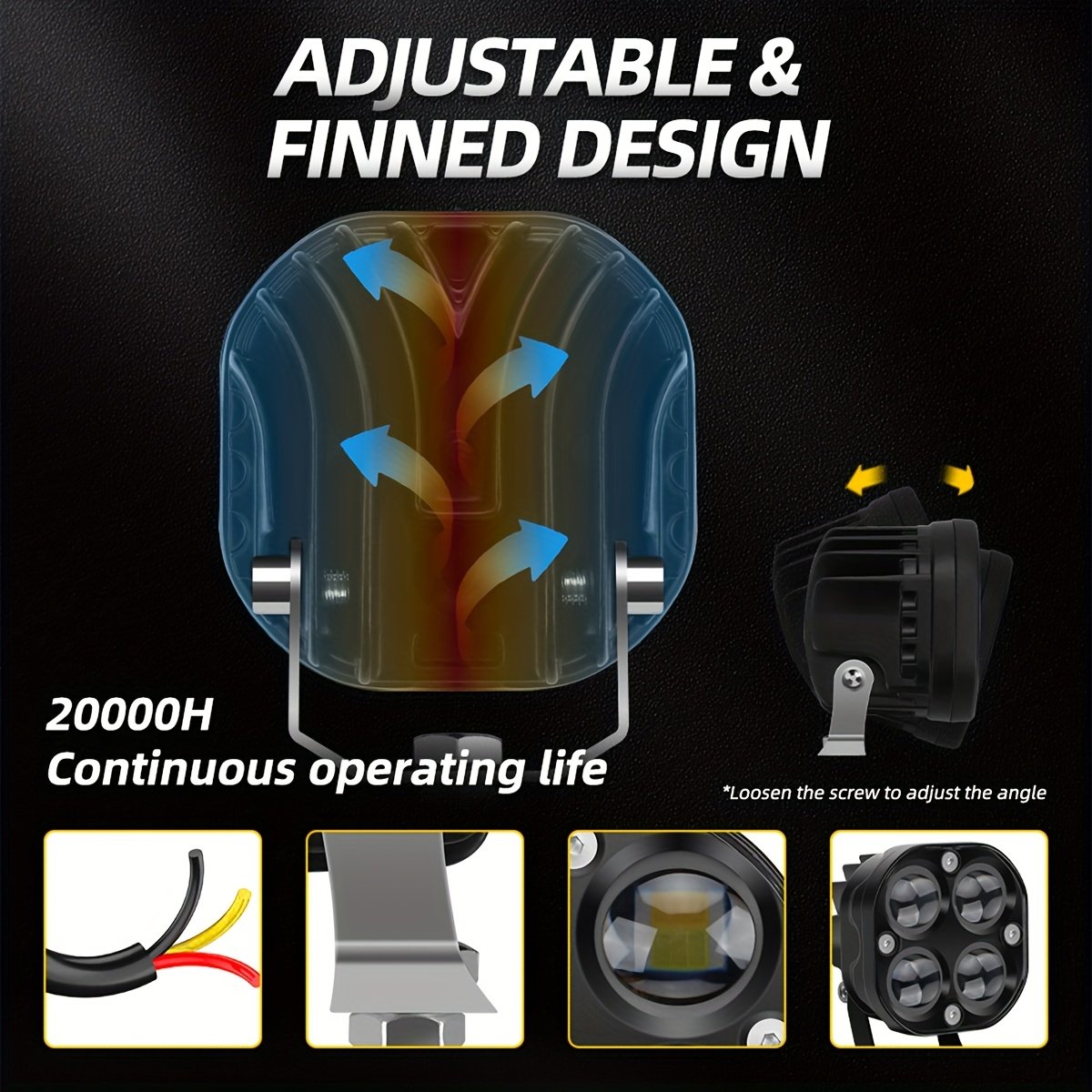 Drive with Confidence: Super Bright & Powerful Dual LED Work Lights - Image 8