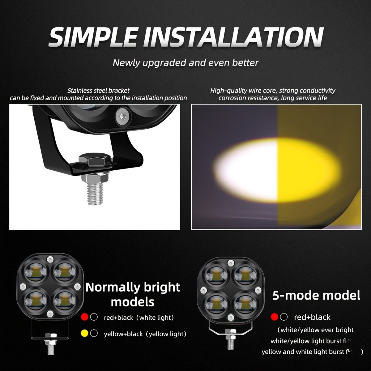 Drive with Confidence: Super Bright & Powerful Dual LED Work Lights - Image 4