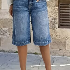 شورت برمودا الدنيم الواسع: أناقة عتيقة، راحة عصرية للصيف!