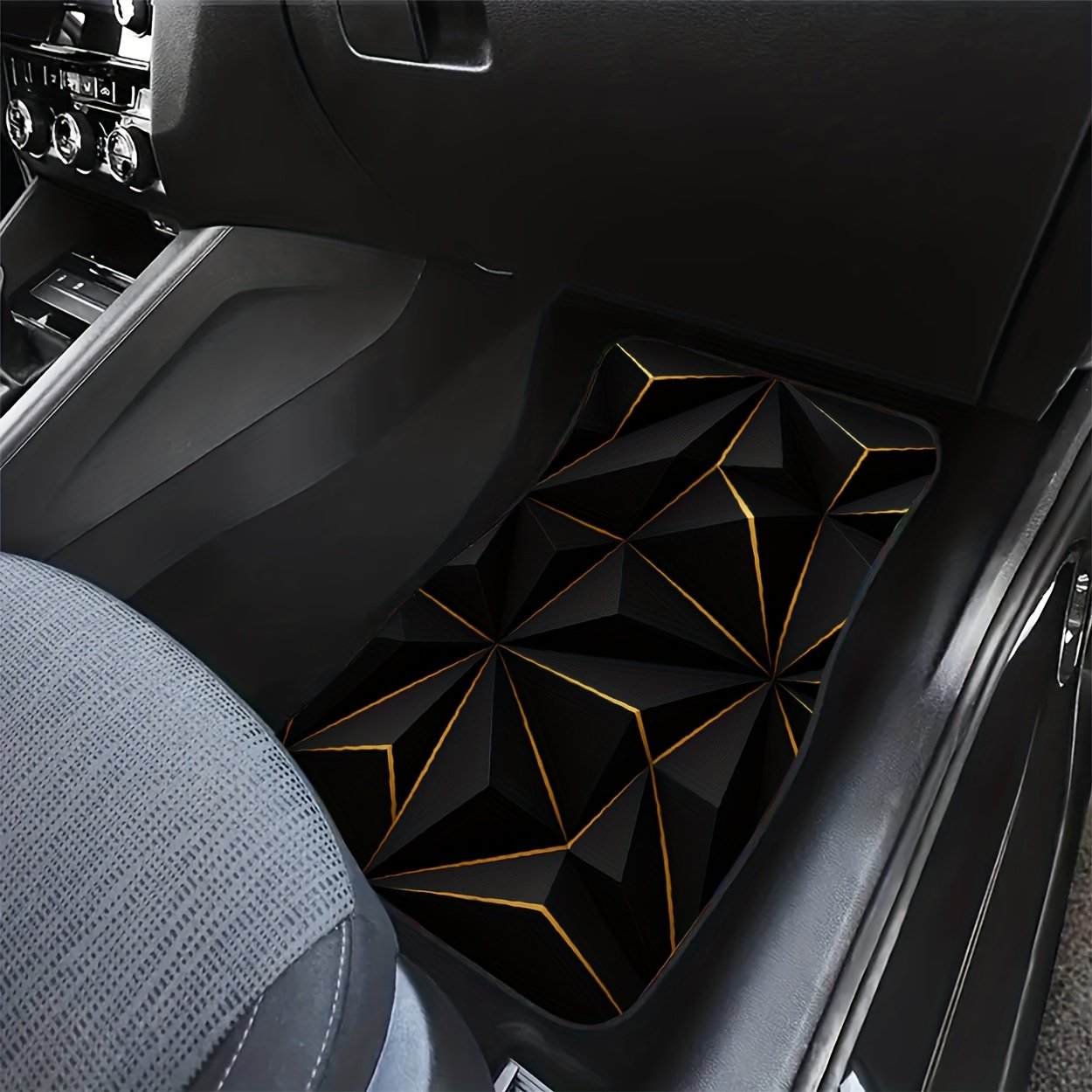 אלגנטיות עכשווית והגנה עילאית: שטיחי רצפה לרכב בעיצוב גאומטרי שחור! – תמונה 5