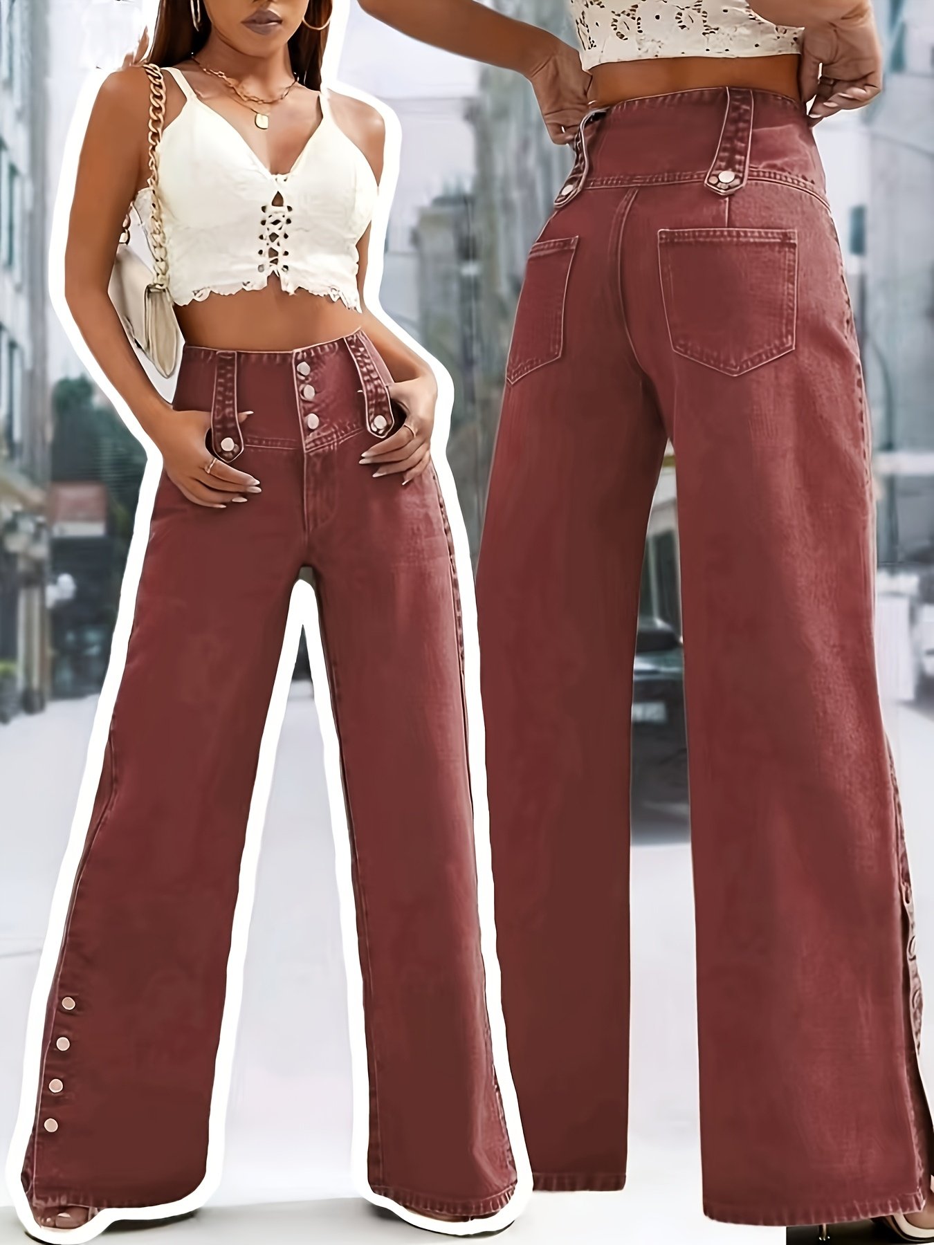 אייקון האופנה חוזר: ג'ינס Y2K עם מותן גבוה ורגל ישרה אופנתית! – תמונה 6