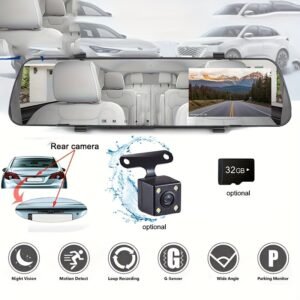 عينك الثالثة على الطريق: كاميرا مراقبة السيارة المزدوجة في مرآة الرؤية الخلفية