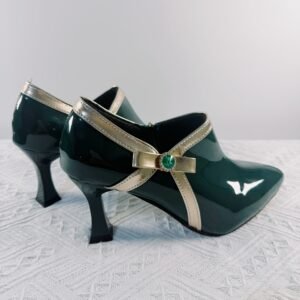 Captivating Elegance: Pointed Stiletto Heels with Golden Luster