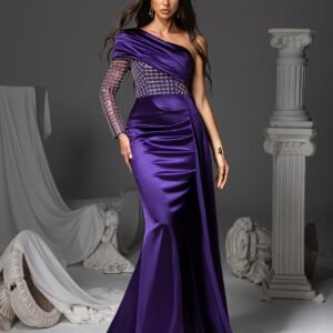 فستان حورية البحر البنفسجي: أناقة آسرة وإطلالة لا تُنسى