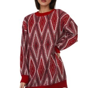 تألقي بكنزة الألوان الهندسية الساحرة: دفء وأناقة لا مثيل لهما