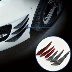 Crescent Bumper Lip Spoiler Fins: Bold Sporty Car Transformation!