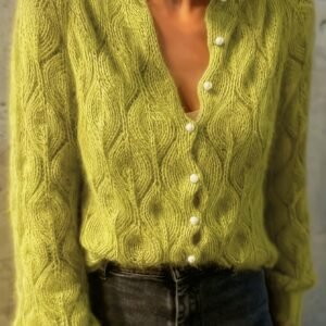 تألقي بلمسة فاخرة: كارديجان الموهير الأنيق بأزرار اللؤلؤ