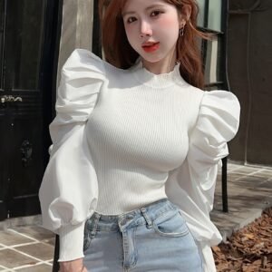 جاذبية الأكمام الفانوس: كنزة الربيع والخريف لراحة وأناقة متفردة!