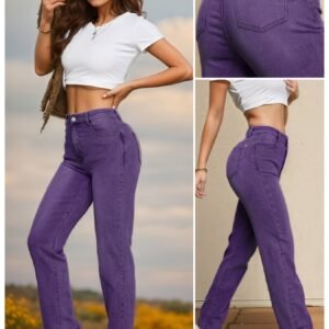 اكتشفي سحر الأرجواني: جينز فضفاض بتصميم عصري جريء!