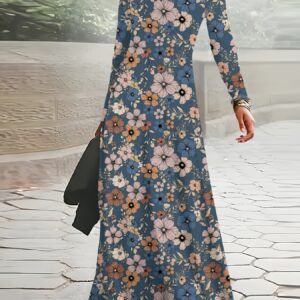 فستان الزهور الزرقاء: أناقة لا تعرف الفصول!