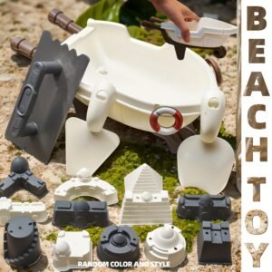 مجموعة الرمال السحرية: عربة الدفع الشاطئية المتكاملة 16 قطعة!