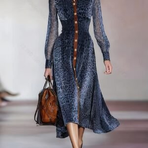 فستان الفهد الميدي: أناقة عصرية وجاذبية آسرة