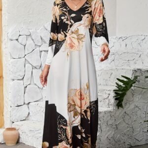 أناقة عصرية في كل خطوة: فستان ماكسي مطبوع لأيام لا تُنسى